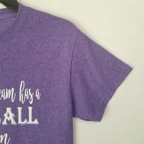 Gildan Purple Drinking & Baseball T-Shirt - Picture 5 of 6
